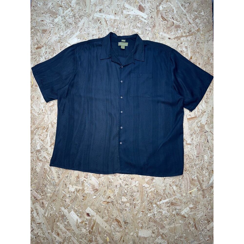 Cabana Mens Black Short Sleeve Button Down Shirt Sz 4XL